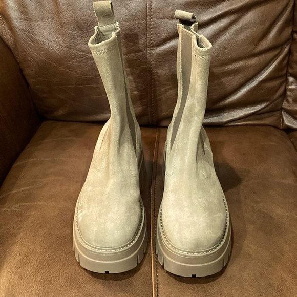 ASH SUEDE CHUNKY MOTO BOOTS - Picture 3 of 11